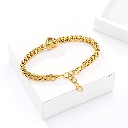 Heart Urn Link Bracelet for Ashes for Women Stainless Steel Cremation Jewelry Adjustable Keepsake Bangle Memorial Gift - color: C