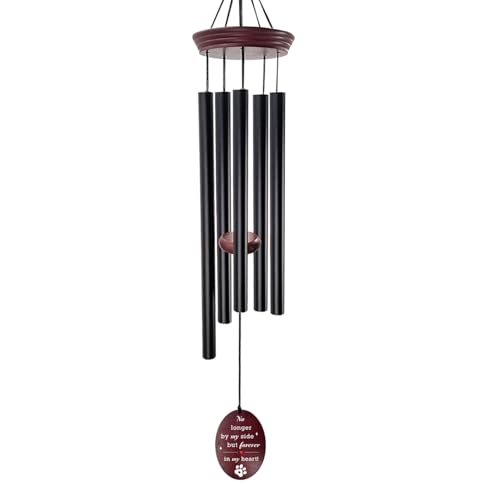 Pet Memorial Wind Chime, Dog Memorial Wind Chimes for Loss of Dog, Tuned Aluminum Tubes in G Scale, Wooden Top, Sympathy Pet Loss Gifts for Garden Patio – Forever in My Heart - size: 2