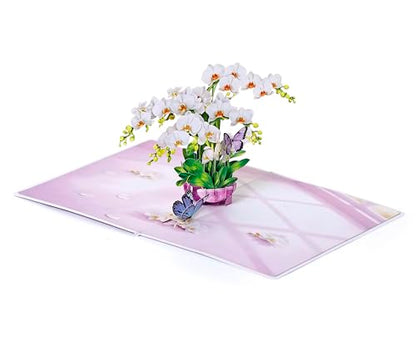 CUTPOPUP Sympathy Pop Up Card, 3D Orchid Flower Condolence Card, With Deepest Sympathy Bereavement Card for Loss of Loved One, Mom, Dad, Pet SD293US - color: Sympathy Orchid-6x8in