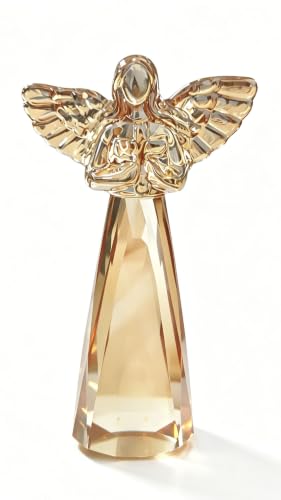 Champagne Crystal Guardian Angel Christian Gifts for Women | 6" Crystal Keepsake, Decorative Tabletop Ornament, Religious Gift For Birthday, Christmas, And Any Special Day - color: Champagne Crystal Angel