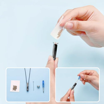 Cremation Jewelry Bar Urn Necklace for Ashes Cross Pattern Cube Ash Pendant with Mini Keepsake Urn Memorial Ashes Jewelry for Women Men - With Me Always - color: Black