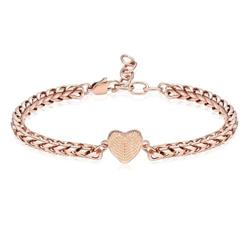 zeqingjw Heart Urn Bracelet for Ashes for Women Stainless Steel Cremation Bangle Jewelry Adjustable Keepsake Memorial Bracelet Loved Ones Ashes Holder Keepsake - color: 1-Rose Gold