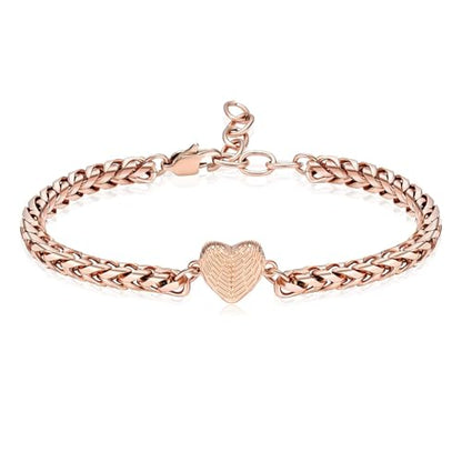 zeqingjw Heart Urn Bracelet for Ashes for Women Stainless Steel Cremation Bangle Jewelry Adjustable Keepsake Memorial Bracelet Loved Ones Ashes Holder Keepsake - color: 1-Rose Gold
