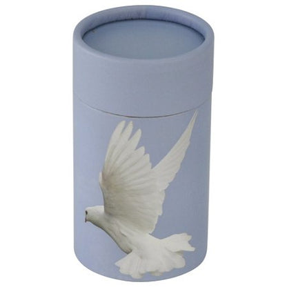 Ascending Dove Scattering Tube - Extra Small, Biodegradable Cremation Urn for Ashes, Extra Small Sized Cremation Urn, 5.25 Inches High - color: Ascending Dove