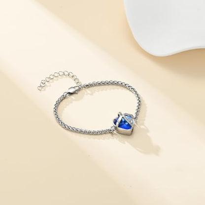 Cremation Jewelry Heart Urn Bracelet for Human Ashes for Women Men Memorial Keepsake Link Bracelet - color: Customize