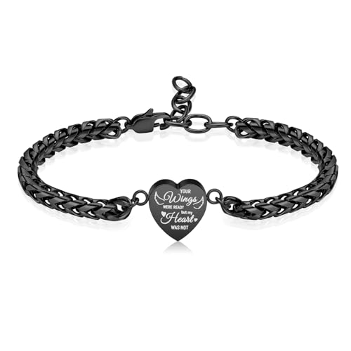 Imrsanl Heart Urn Bracelet for Women Cremation Jewelry for Ashes Bracelet Keepsake Memorial Lockets for Human Ashes - color: Black