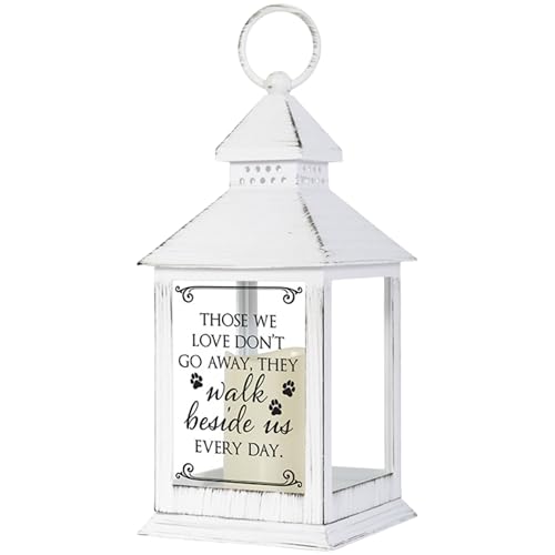 The Bridge Collection Paw Print Pet Memorial Flameless Lantern - Loss of Dog Sympathy Gift - Dog Memorial Gifts - Bereavement Gift for Loss of Pet