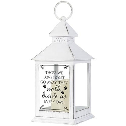 The Bridge Collection Paw Print Pet Memorial Flameless Lantern - Loss of Dog Sympathy Gift - Dog Memorial Gifts - Bereavement Gift for Loss of Pet