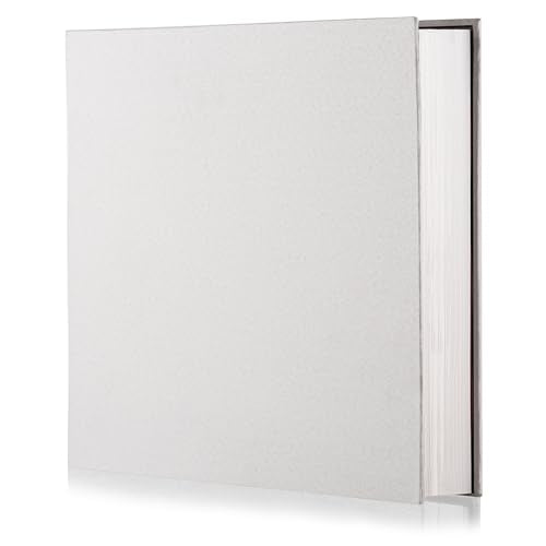 Photo Album Self Adhesive Scrapbook Album for 4×6 Pictures DIY Magnetic Linen Cover Album 15 Sheets/30 Blank Pages for Family Wedding, Birthday, Christmas, Anniversary (White) - color: White, size: 9.8"x9"30Pages