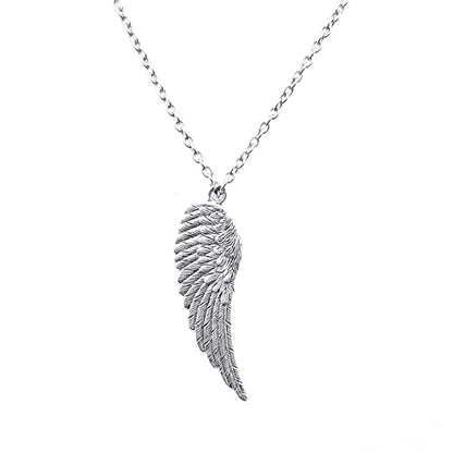 Angel Wings Necklace for Women Silver Stainless Steel Chain Jewelry