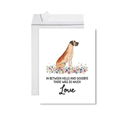 Andaz Press Jumbo Pet Sympathy Card with Envelope, Sorry For Your Loss Card, Great Dane, Loss Of Pets, Dog Grief Bereavement Card with Big Blank Space to Send to Friends, Family, 8.5" x 11", 1-Pack - color: Great Dane