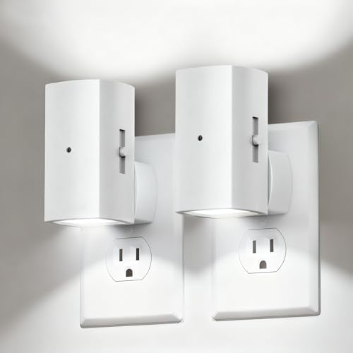 Brightown 2 Pack White Night Lights with Rotating Plug, Pure White - color: Pure White, size: 2 PACK White