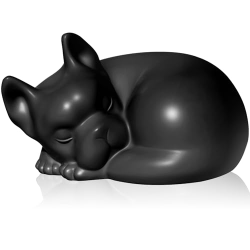 French Bulldog Dog Urn, Frenchie Dog Urns for Ashes, Pet Urns, Black | Pet Memorial Keepsake Funeral Urn for Dogs Ashes, Animal Urn - color: Black-a
