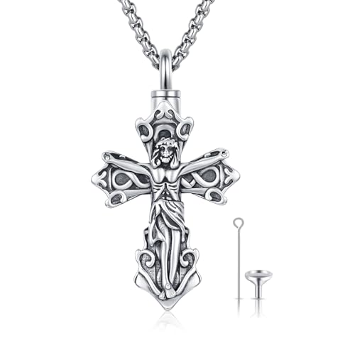 925 Sterling Silver Celtic Cross Urn Necklace for Ashes - color: silver-g