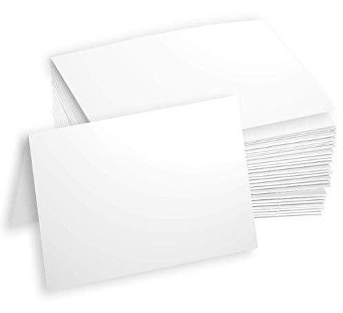 Hamilco White 80lb Cover Heavy Folded 5.5x8.5 Cardstock Invitations (100PK) - size: 100 Cards