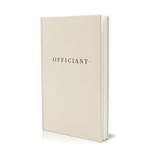 Wedding Officiant Book - Modern Cream Canvas Linen Printed Hardcover Notebook Journal Gift for Pastor Ministers Sermon Wedding Ceremony, 32 Pages, 140gsm Thick Lined Paper, 5.25 x 8.25" (Design 7) - color: Design 7