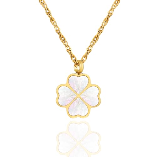 XIUDA Four Leaf Clover Urn Necklace for Ashes for Women Memorial Cremation Jewelry for Ashes Keepsake Ash Necklace Pendent - color: Gold