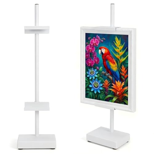 Adjustable Tabletop Easel Stand, White 17" H Easels for Display | Picture Easels for Display, Metal Picture Frame Holder Stand Table, For Art, Photo, 1 Pack - color: White 1Pack