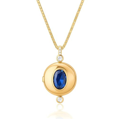 Personalized Printed Photo Locket Necklace for Women and Men, Custom Picture Pendant with Optional Back Engraving, 18K Gold-Plated Heart, Round and Unique Shapes, Memorial Gift - color: Nova