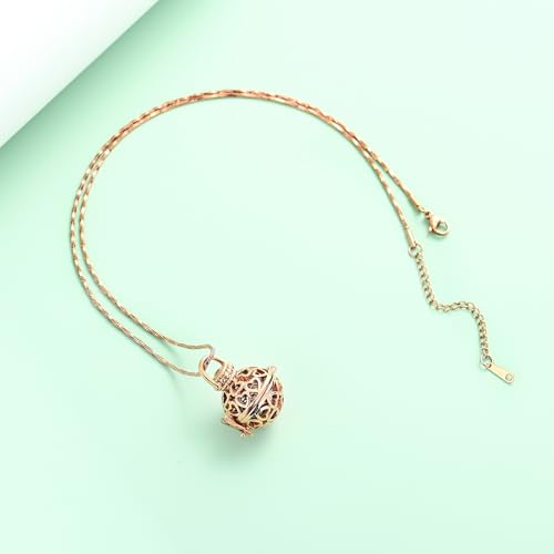 Yinplsmemory Cremation Jewelry Urn Necklace for Ashes with Mini Keepsake Jar - color: Rose gold&silver