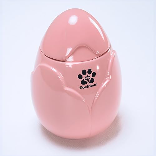Peony Pet Cremation Urn, Resin Small Memorial Box for Cat or Dog Ashes(A-Pink) - color: Pink