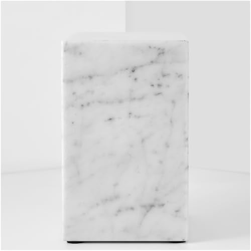 AspenStudio Carrara Marble Urn Genuine Vertical Marble Urn for Human Adult Cremation urn by Aspen Studio