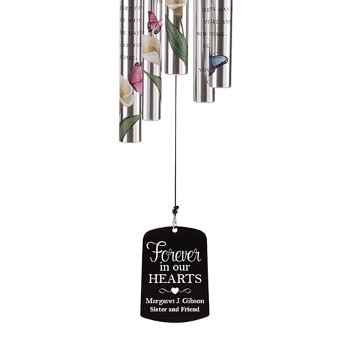 Let's Make Memories Personalized Memorial Sonnet Wind Chime - 38" H - Sympathy - Condolences - style: Forever in Our Hearts
