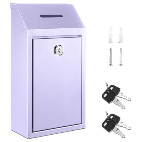 Yaocom Metal Money Box,Morandi Purple,10.24 x 5.71 x 2.95 Inch,No Lid - color: Morandi Purple, size: 10.24 x 5.71 x 2.95 Inch, style: No Lid