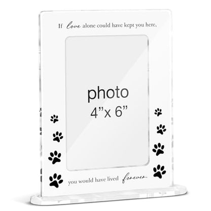 Memorial Pet Picture Frame Sympathy Condolence Gifts Remembrance Bereavement Gifts for Loss of Cat Dog Pet Acrylic Picture Frames 4 x 6 Inch Photo - color: Sympathy Pet
