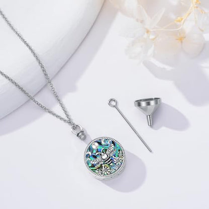 PELOVNY Urn Necklaces for Ashes of Loved Ones 925 Sterling Silver Personalized Heart Locket Urn Necklace Cremation Keepsake Memorial Jewelry Gifts for Women Men - color: Bee Urn