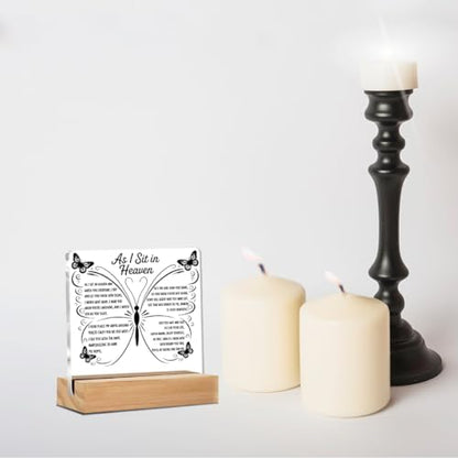 As I Sit In Heaven Sign, Sympathy Gifts Acrylic Sign Condolences Gifts - color: Sympathy Gifts