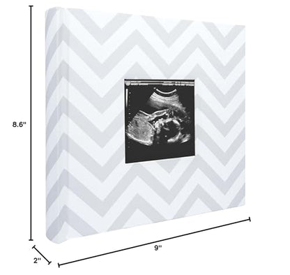 Pearhead Baby Photo Album for Baby Girl or Baby Boy, Gender-Neutral, Baby Memory Book Keepsake, Baby Shower, New and Expecting Parents, Gray Chevron - color: Gray Chevron