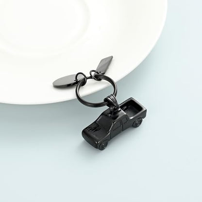 shajwo Pick Up Truck Urn Necklaces for Ashes for Men - color: Keychain-Black