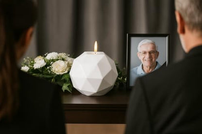 Handmade White Ceramic Decorative Urn – Large Cremation Urn for Ashes Adult Male or Female – Memorial Urn, 220 lbs Capacity