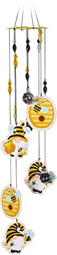 Spoontiques Bee Gnome Wind Chime - Outdoor Garden Décor - Decorative Chimes for Yard, Garden, Backyard and Patio Decoration - color: Bee Gnome Hive
