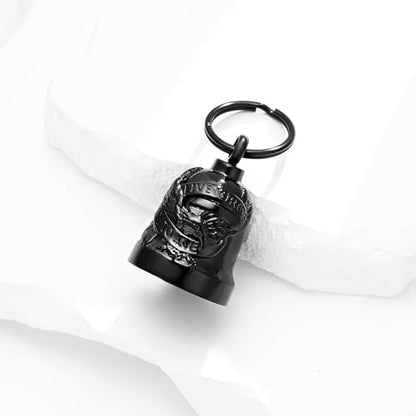 Eagle Love Cremation Keychain Bell Urn Necklaces for Ashes Keepsake Ash Pendant Memorial Urn Keychain Jewelry - color: B-black