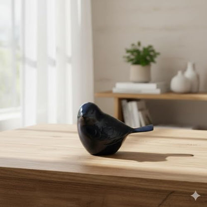 THE Homes Good Blue Handcrafted Aluminium Song Bird Cremation Urn with Multi-Colour Pattern for a Tranquil Memorial (Dimensions 4.75" L x 3" W x 3" H)