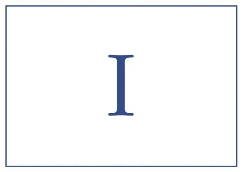 Caspari Navy Embossed Initials Boxed Note Cards in Letter I, 8 Cards & Envelopes - color: Navy I