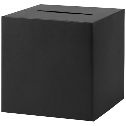 Hxezoc Black Card Box with Slot 7.9" Wedding Favors Card Box Receiving Money Box Envelope Holder for Reception, Wedding, Baby Showers, Anniversary, Retirement, Birthday Party, Graduation Decorations - color: Black