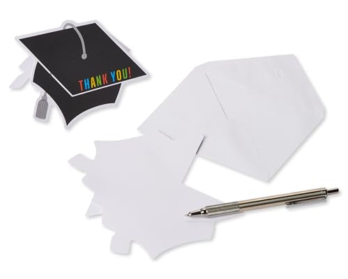 American Greetings Graduation Blank Thank You Cards with Envelopes, Graduation Cap Shape (50-Count)