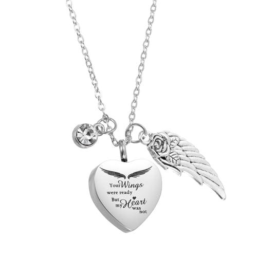 uxcell Cremation Necklace for Ashes with Stones, Urn Ash Memorial Cremation Necklaces Waterproof Keepsake Pendant with Funnel Kit for Ashes of Loved Ones, Pet (Clear) - color: Clear