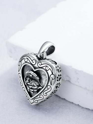 Cremation Necklace for Ashes 925 Sterling Silver Pet Paw/Butterfly Memorial Cremation Keepsake Pendant Jewelry Women Keepsake Bereavement Gift - color: C3-Pet