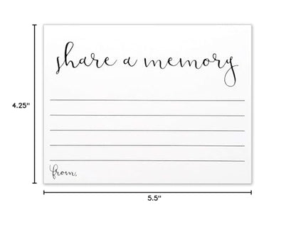 Share A Memory Cards For Celebration Of Life - Size 4.25 x 5.5 Inches - Pack Of 40