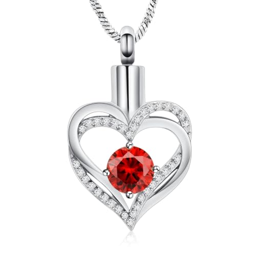 shajwo Cremation Jewelry Heart Urn Necklace for Ashes of Loved One - color: Customize