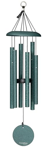 Corinthian Bells 27 Inch Green Wind Chimes for Outside, Outdoor Garden Wind Chime for Patio & Backyard Decor, Made in USA - color: Green