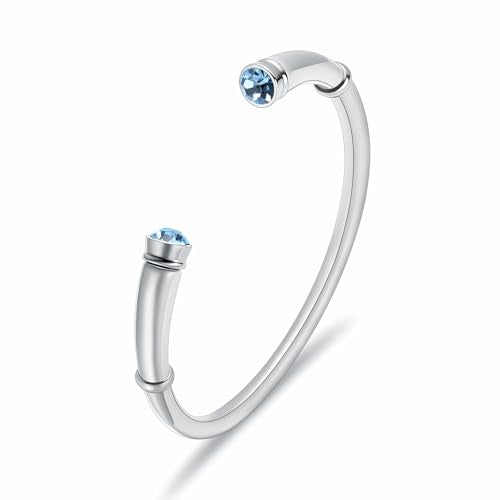 Cremation Urn Bracelet for Women Shiny Birthstone in December Pretty Urn Keepsake Memorial Ash Holder Bracelet - color: Blue