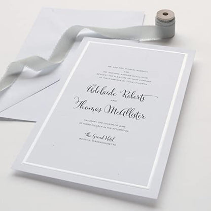 Gartner Studios Border Wedding Invitation Kit, Pearl White, 50-Count (61001) - size: 5.5 inches by 8.5 inches