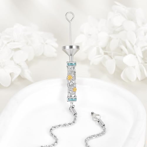 Urn Bracelet For Ashes 925 Sterling Silver Abalone Shell Cremation Keepsake Pendant Locket Bracelet For Women Men - style: Hummingbird