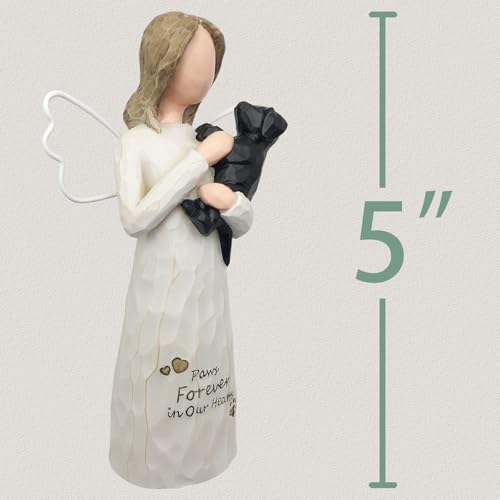 Dog Memorial Gifts, Metal Wings Dog Angel Figurine, Black