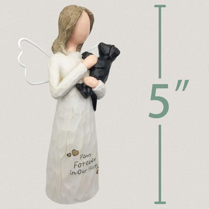 Dog Memorial Gifts, Metal Wings Dog Angel Figurine, Black